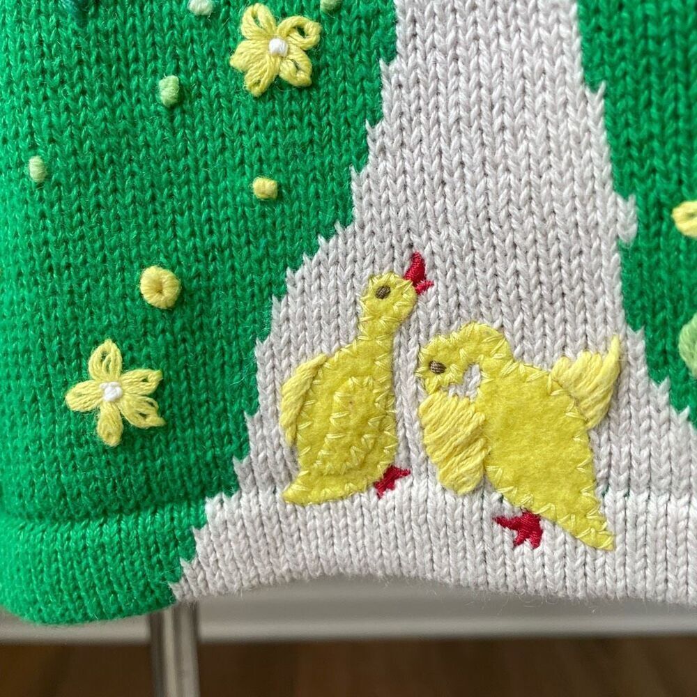 Vintage 90s Quacker Factory Summer Lighthouse Duck Short Sleeve Tunic Sweater XS - Picture 4 of 10